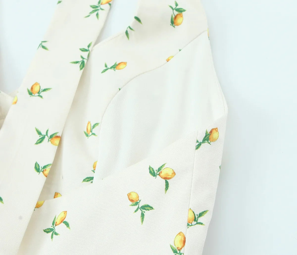 Casual Summer Two Piece Skirt Set for Women Lemon Print Backless Hanging Collar Tank Top with A-Line Mini Skirt Sleeveless Short Top