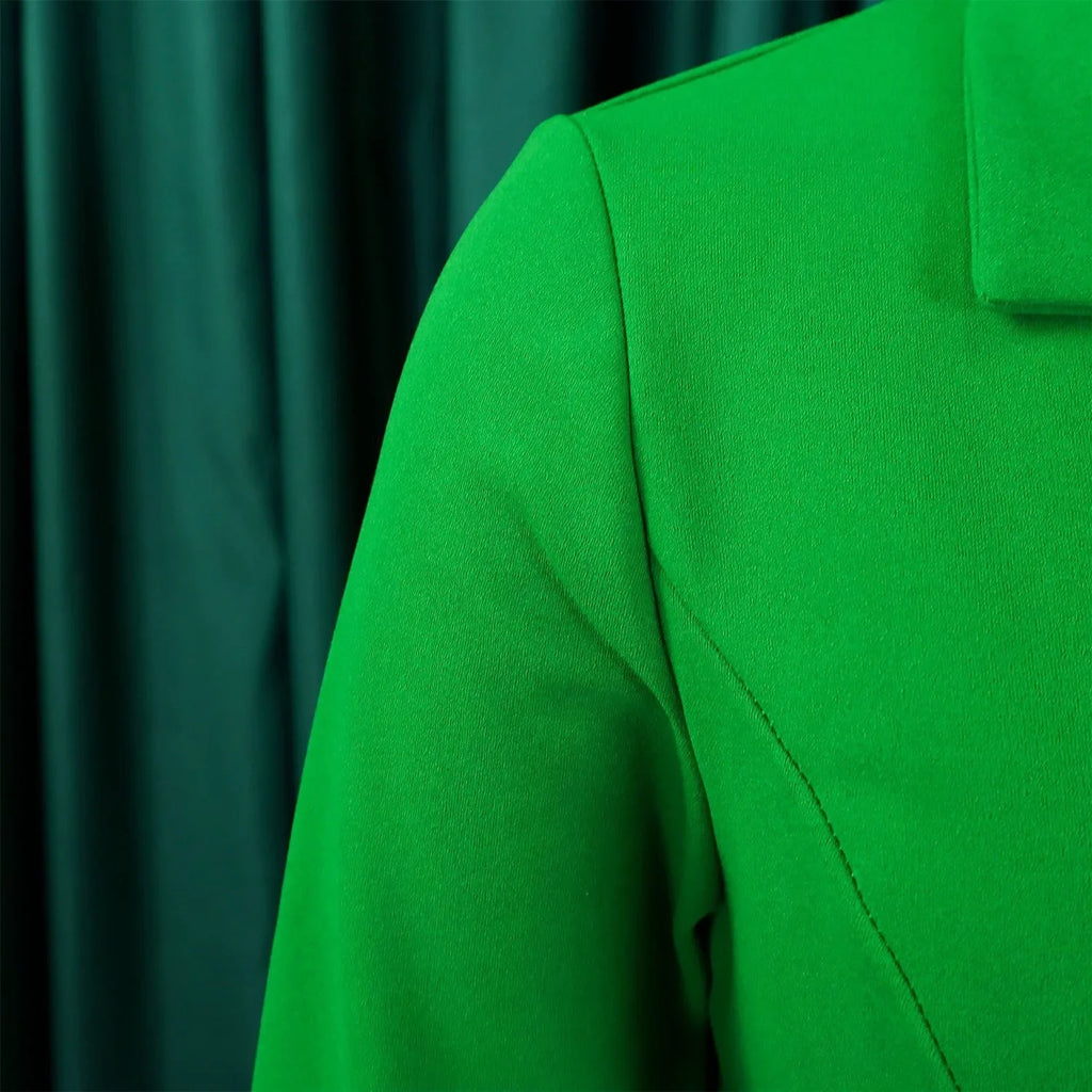 Elegant Blazer Dress For Women Notched Collar Full Sleeve