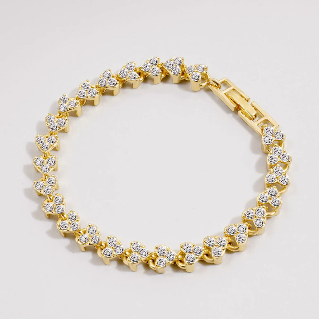 Luxury Roman Crystal Geometric Chain Bracelet for Women with Rhinestone Charm Bangles and Goth Style Jewelry Accessories