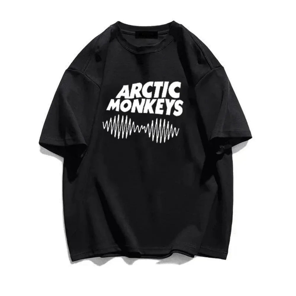 Arctic Monkeys Graphic T Shirt for Women Casual Manga Style White Tee
