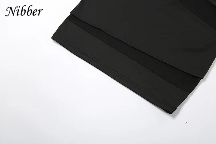 Mesh Patchwork Mini Dress Bandage Style Wrapped Chest