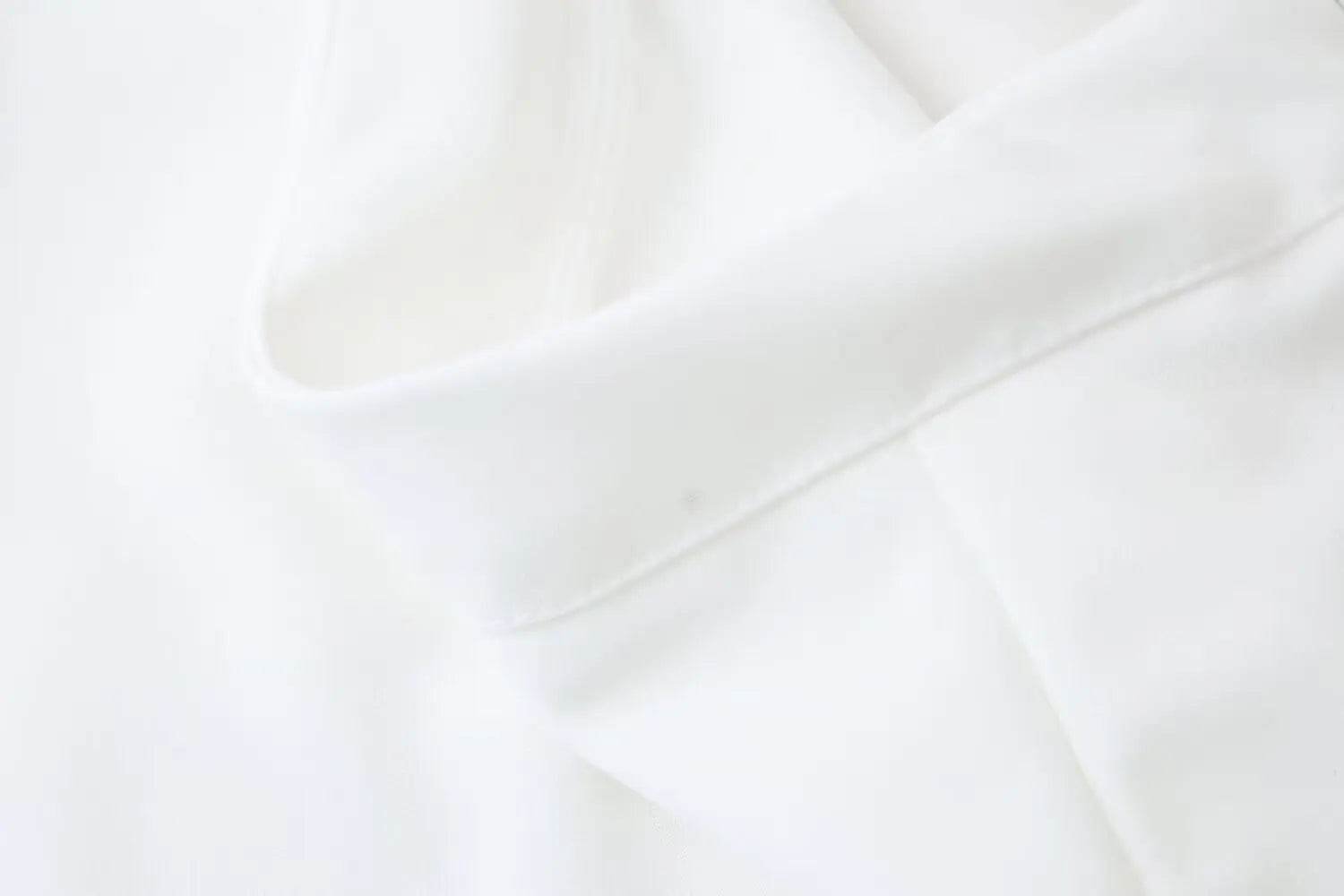 Women's Summer 2-Piece Set Solid Color Puff Sleeve Shirt and Zipper Mid-Rise Street Pants