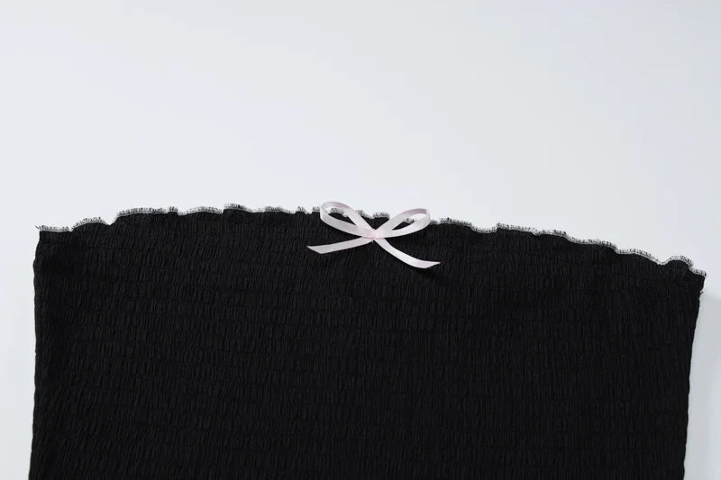 Sexy Matching Tube Top and Ruffled Skirt Set Women Summer Party Club Date Outfit Streetwear Y2K Style