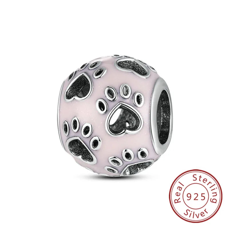 Fit Original 925 Sterling Silver Clip Charms with Zircon and Silicone Spacer Beads for Women DIY Bracelet Gift