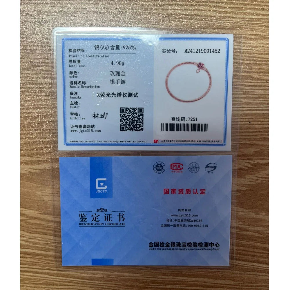 Sterling Silver 925 Heart and Flower Clip Clasp Bracelet with White Zircon Beads 16-21CM