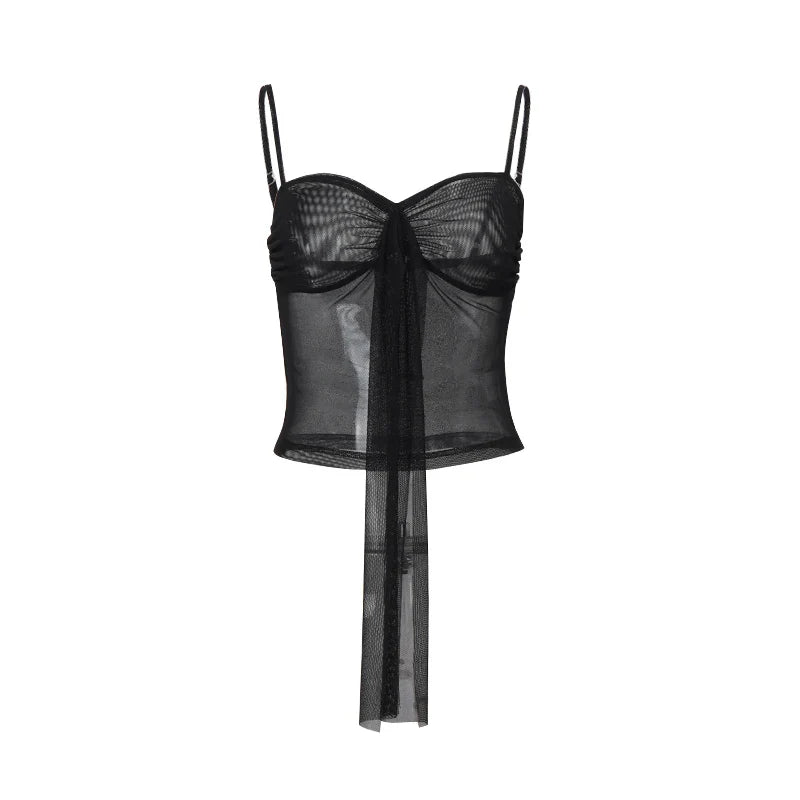 Sexy Lace Summer Tank Top Casual Aesthetic Strap Top Versatile Fashion Sweet High Street Party Wear