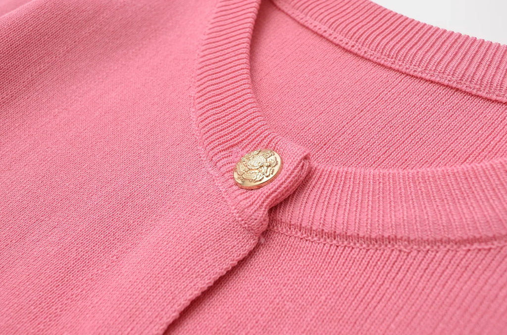 Knitted Pocket Dress For Women Short Sleeve Summer Casual