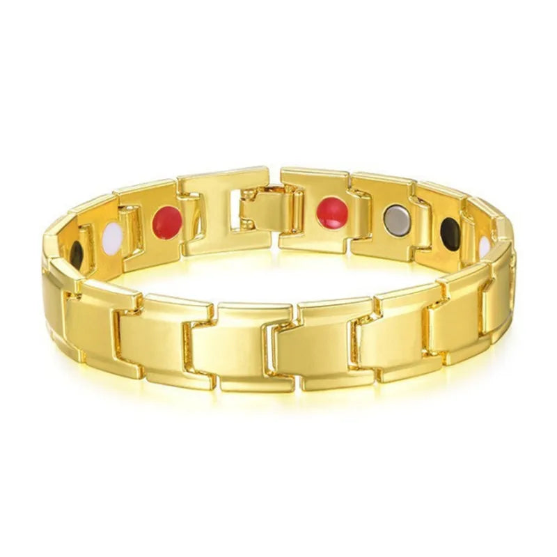 Men's Magnetic Therapy Bracelet Adjustable Bio Energy Health Band for Improved Sleep and Wellness