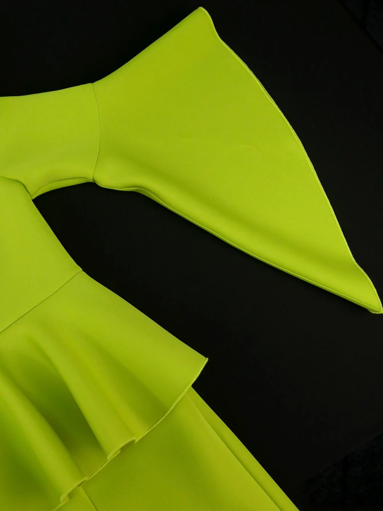 Green V Neck Birthday Party Dress With Ruffles And Slit Long