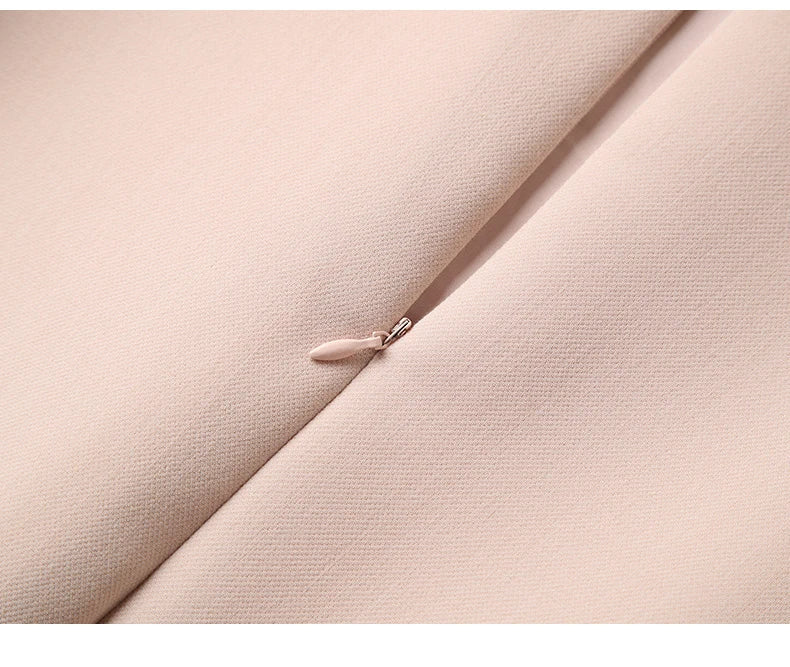 Elegant O Neck Embroidered A Line Dress For Women Office