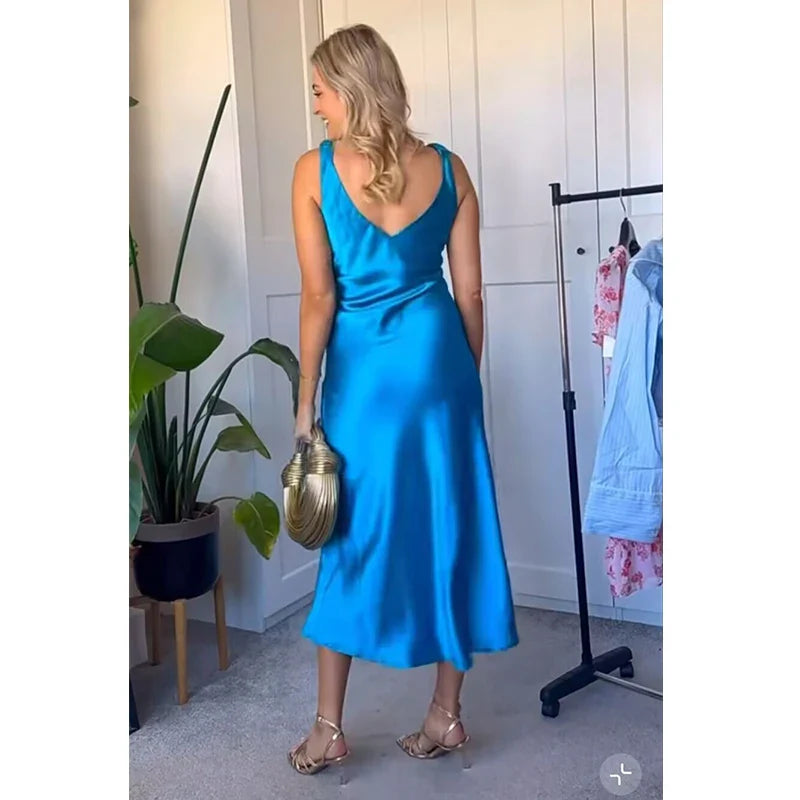 Summer Dress For Women V Neck Slim Street Chic Comfort