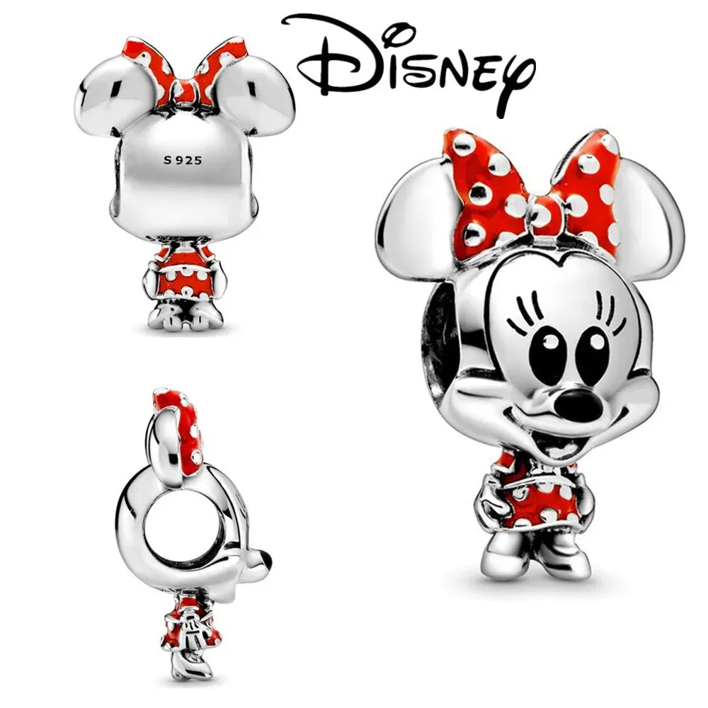 Disney Stitch and Minnie Mouse Charms Dangle Fit 925 Silver Bracelet for Jewelry Making