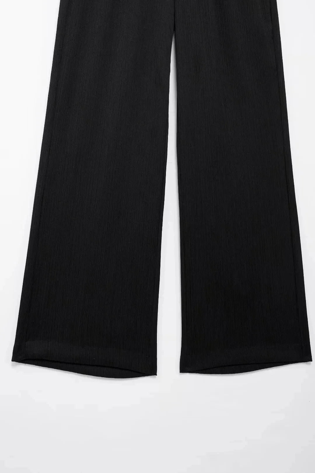 Elegant Women Blazer Pant Suit Set with Wrinkle Effect Double Breasted Long Sleeve Coat and Straight Trouser for Office Wear