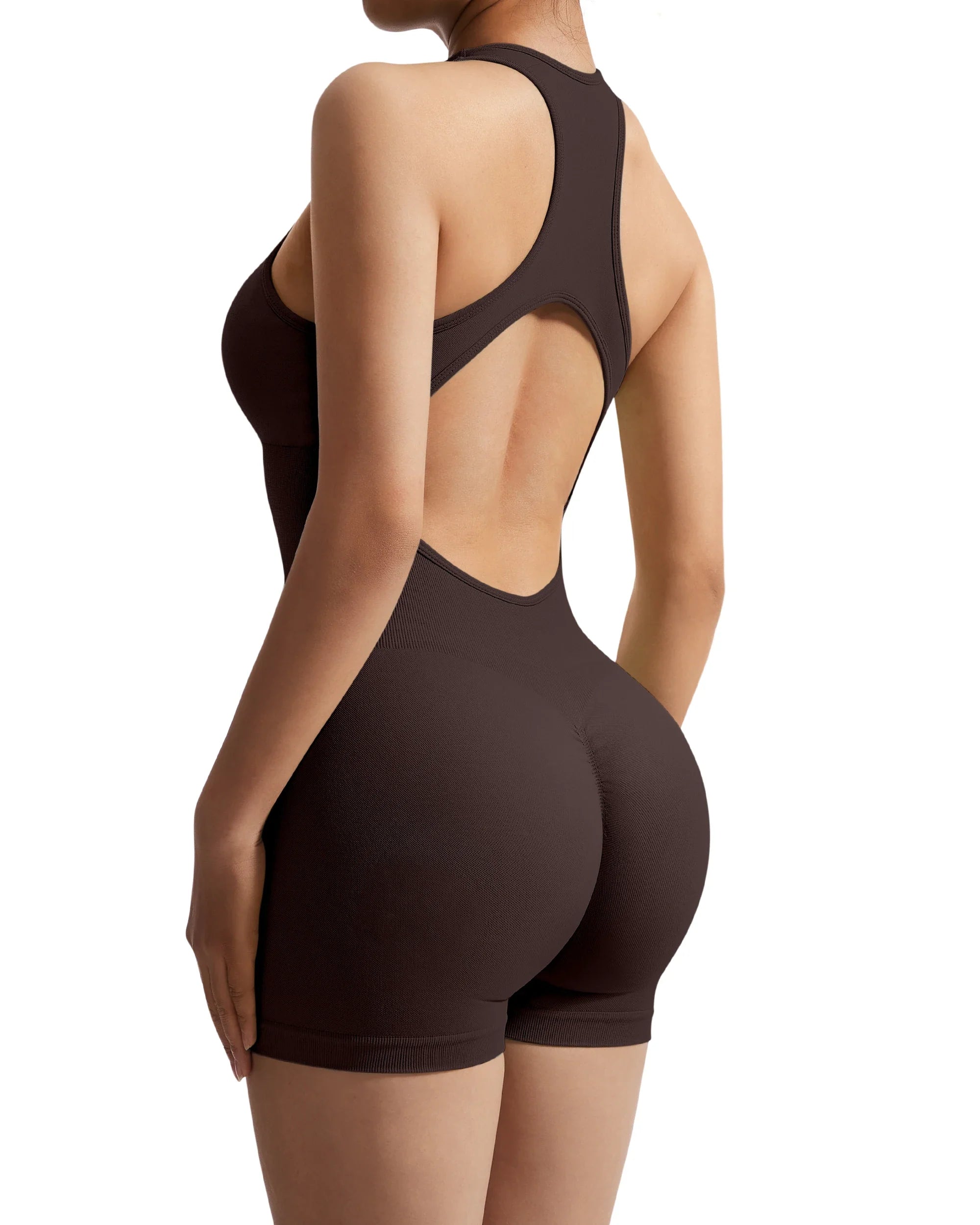 Sleeveless Solid Bodycon Jumpsuit for Women Zipper Front Summer Romper Overalls Fashion Streetwear Sportswear