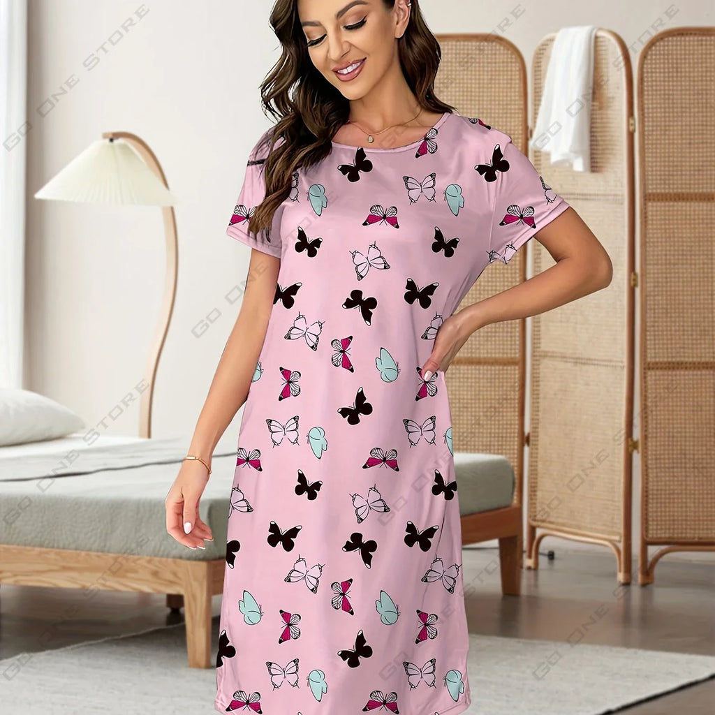 Plus Size Floral Knee Length Dress For Summer Women