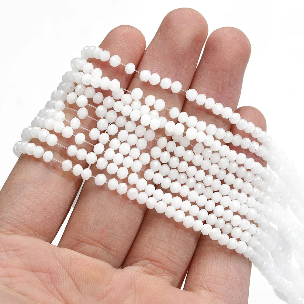 120 Pieces Crystal Glass Rondelle Beads Faceted Round Loose Spacer Beads for Jewelry Making