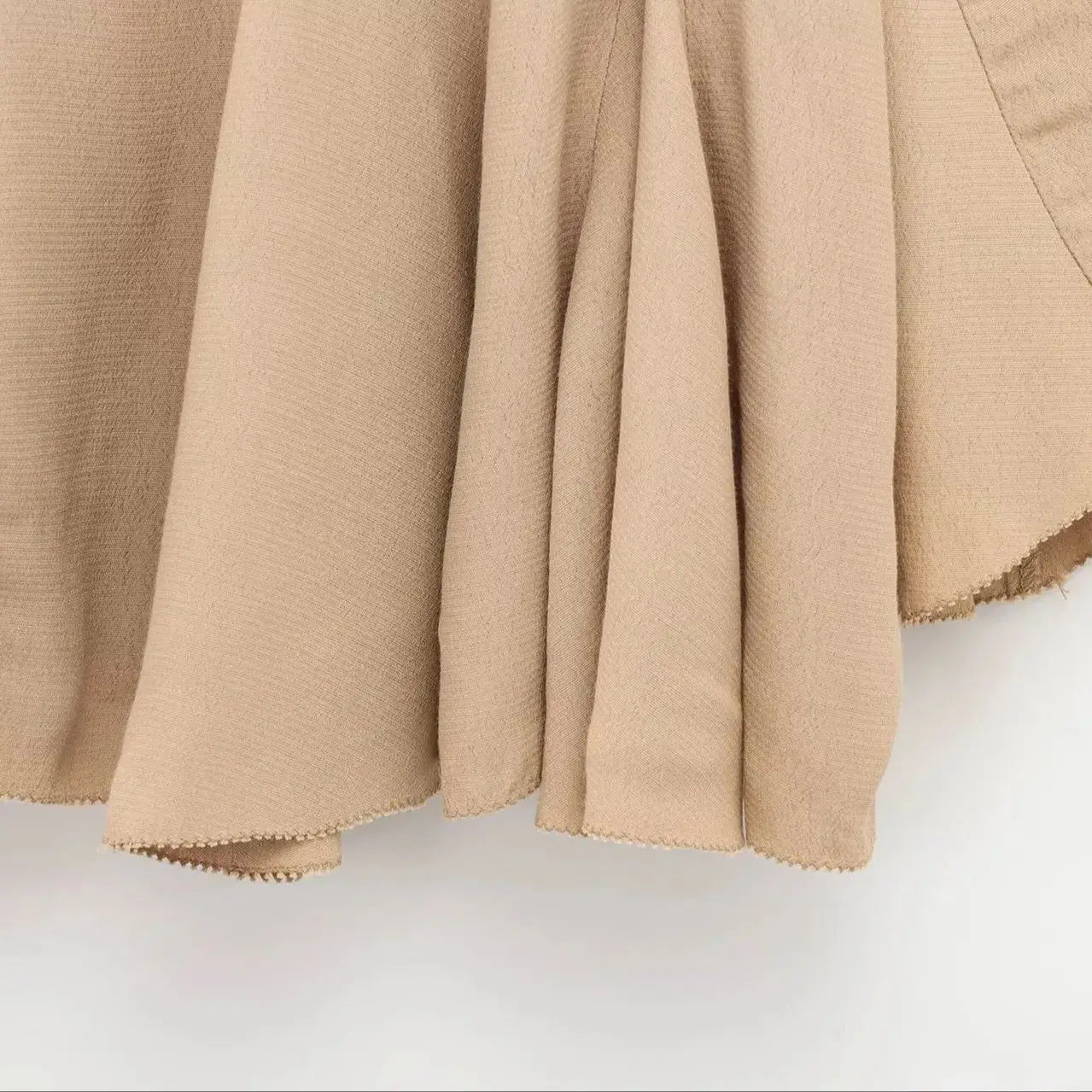 Womens Lace Up Mini Dress With Flared Sleeves Pleated