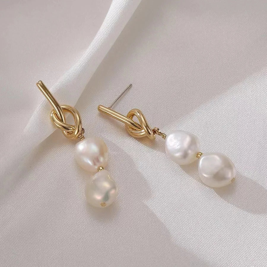 Minimalist Pearl Hoop Earrings for Women Elegant Round Circle Jewelry Gift
