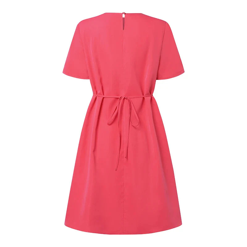 Womens Summer Sundress A Line Short Sleeve Casual Dress