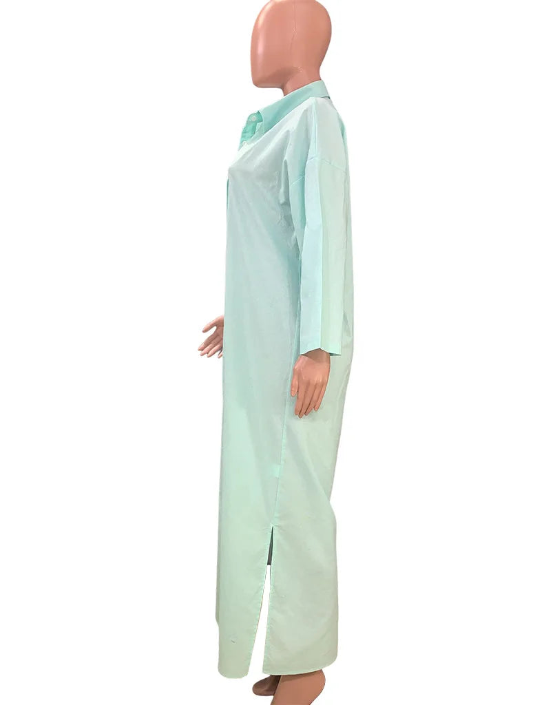 Women Summer Dress V Neck Button Front Beach Sundress