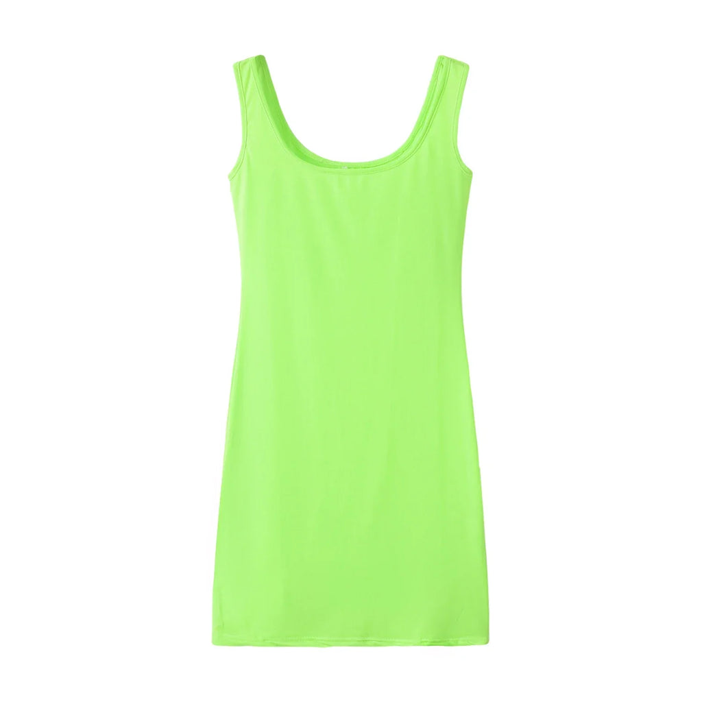 Women Solid Color Strap Casual Summer Sleeveless Dress