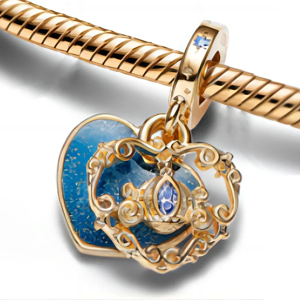 925 Sterling Silver Disney Minnie Mickey Charm Bead for Original Pendant Bracelet DIY Jewelry