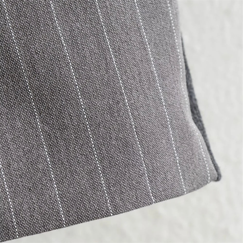 Women's Fashion Casual Striped Suit Jacket and Wide Leg Pants Set for Effortless Commuter Style