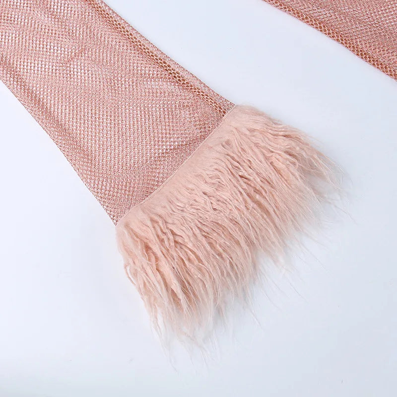 Black Mesh See Through Mini Dress Women Bodycon Clubwear