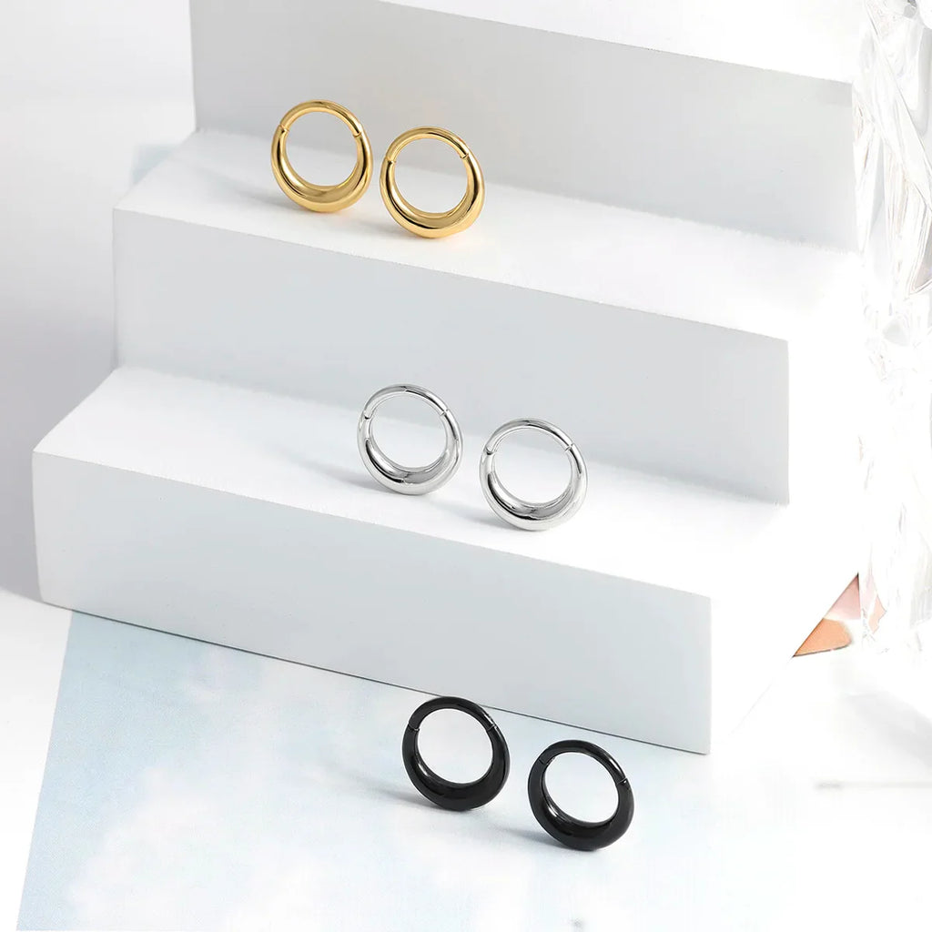 316L Stainless Steel Smooth Hoop Nose Ring Piercing Clicker Water Drop Septum Ring for Women and Men