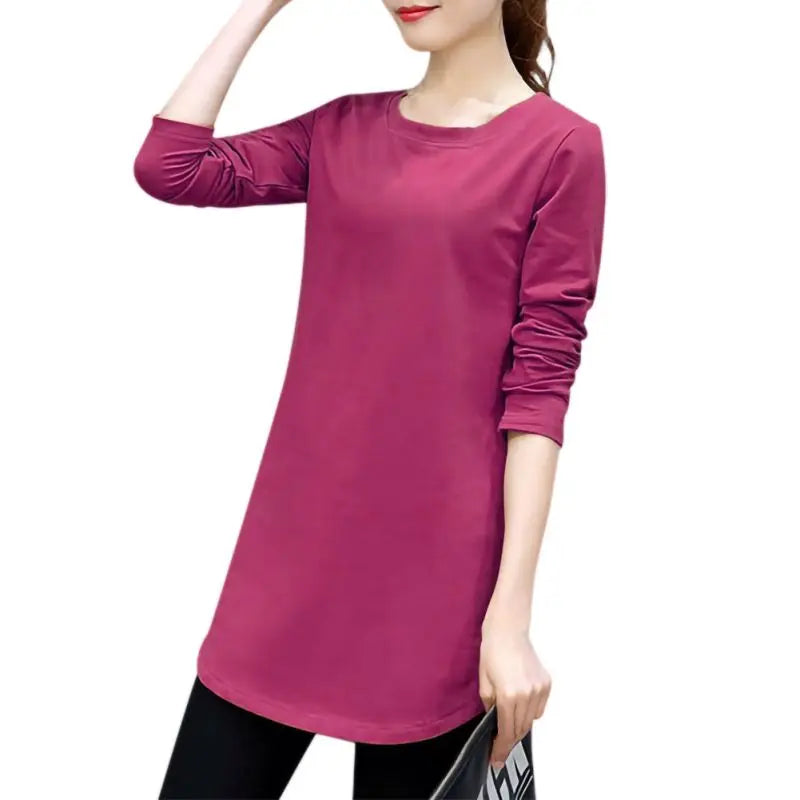 Women Slim Fit Long Sleeve Casual Blouse in Solid Colors