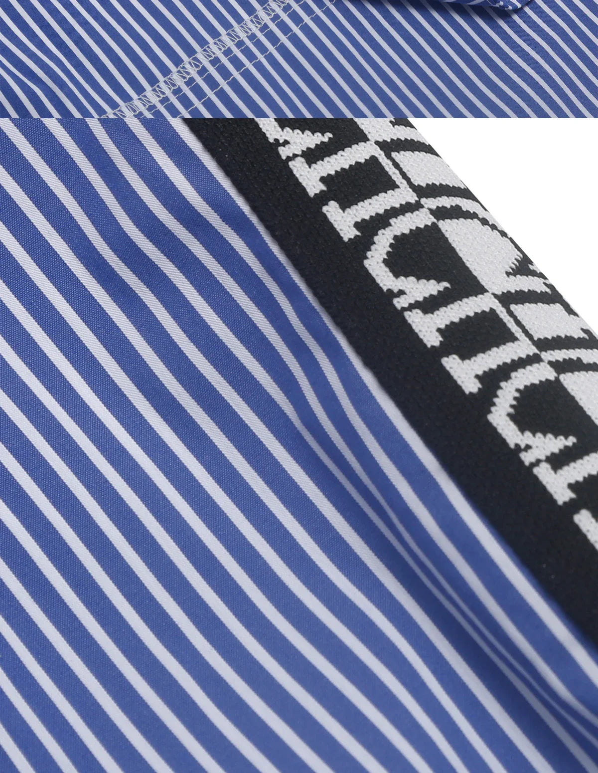 Women's Blue Striped Splicing Business Commuter Top with Stylish Bottom Shirt Design