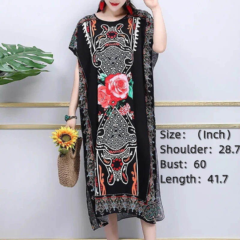 Elegant Floral Print Dress For Women Party Beach Vacation