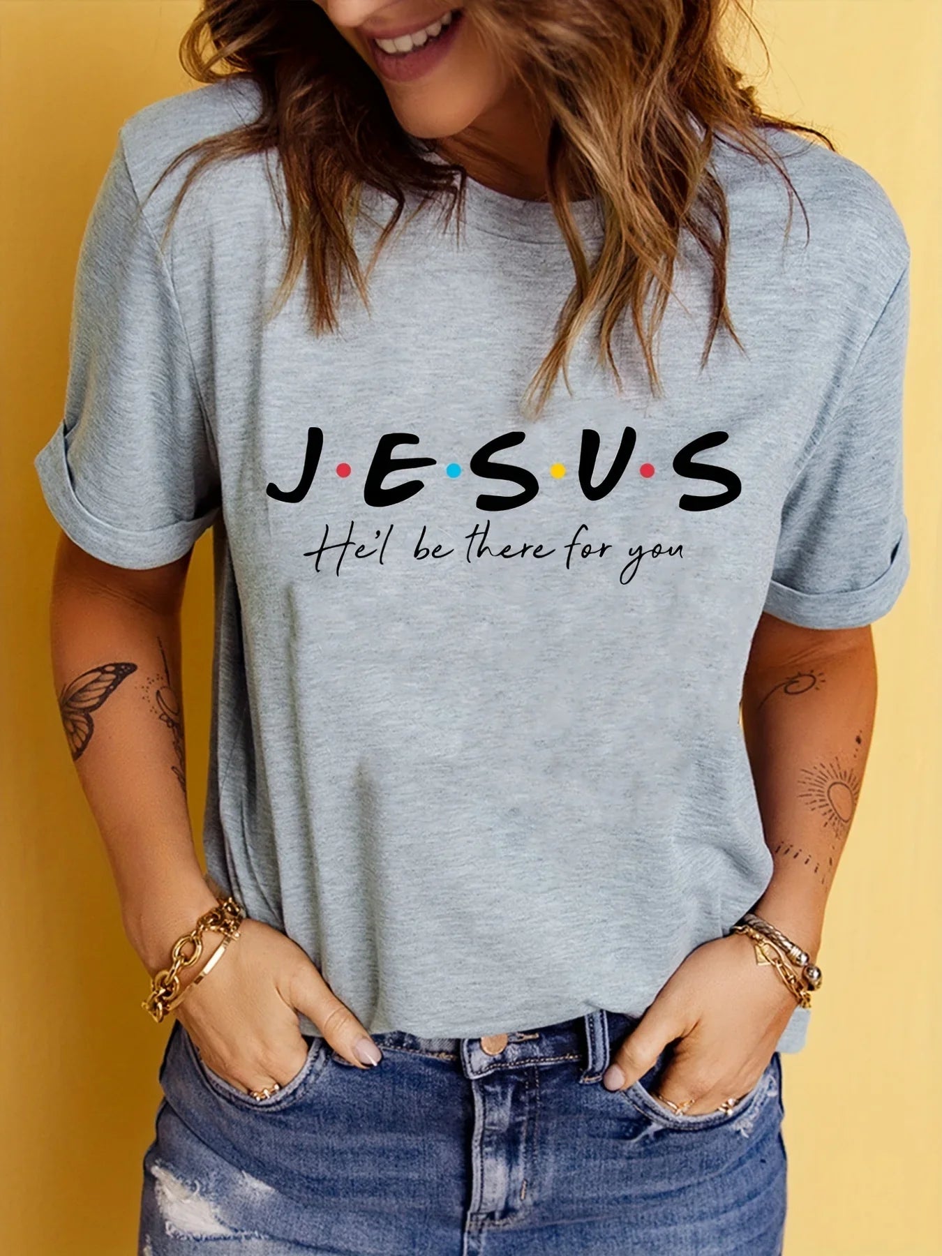 Jesus Print Summer Short Sleeve T-Shirt for Women Casual Clothing
