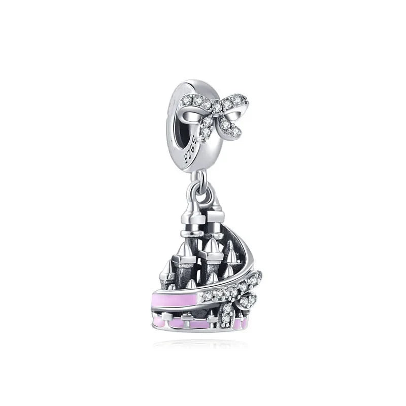 925 Silver Mermaid Princess Dress Charms for DIY Dangle Beads Fit Original Pendant Bracelet Necklace Fashion Jewelry