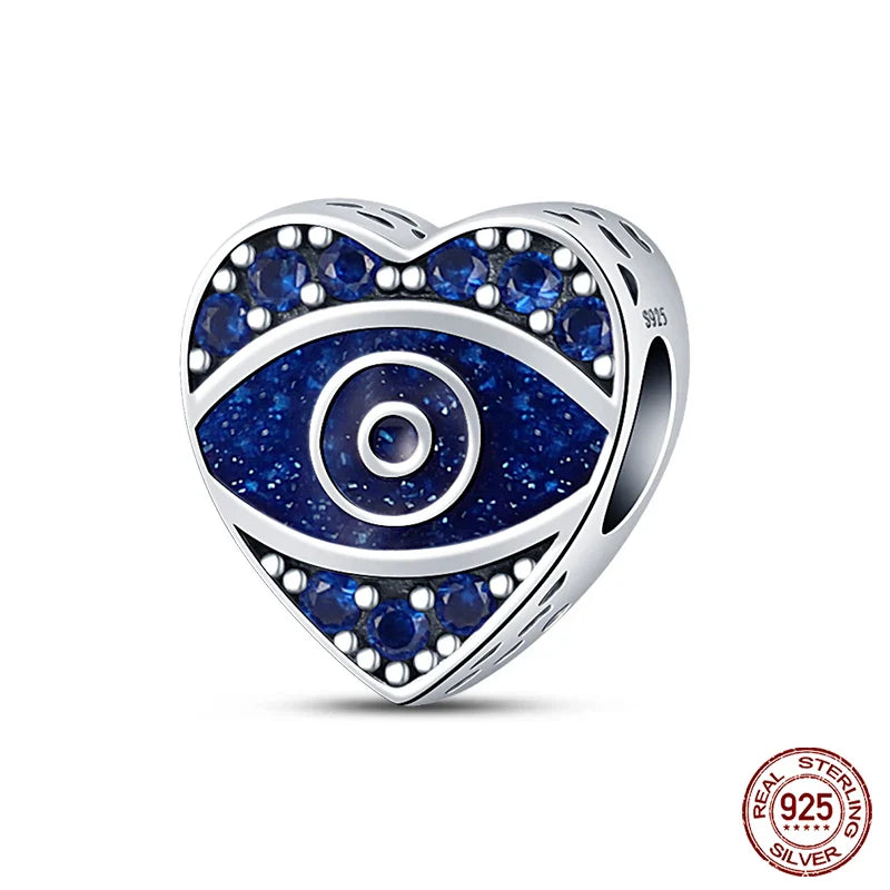 925 Silver Devil's Eye Charms Beads for Women DIY Jewelry Making