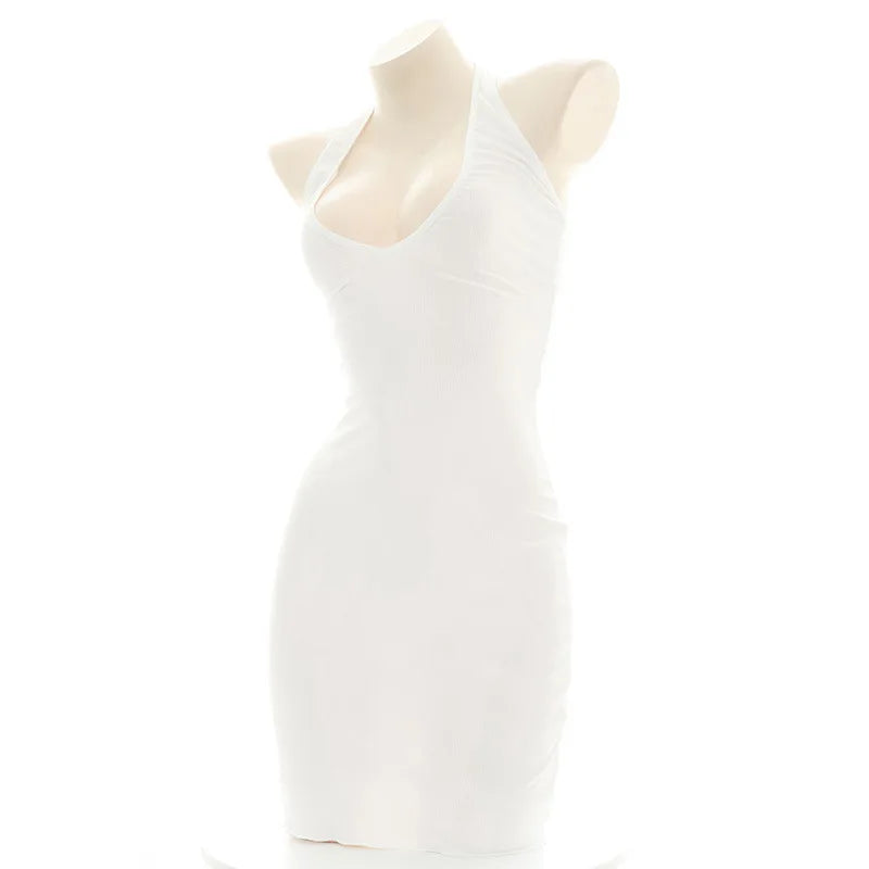 Sexy Halter Neck Knit Mini Dress Backless Bandage Style