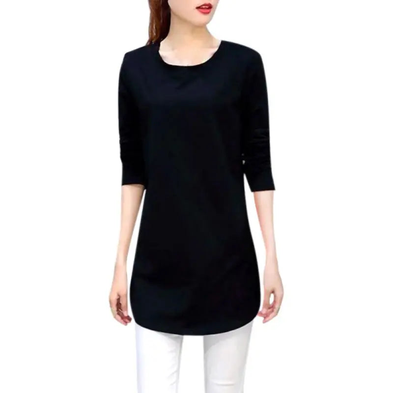 Women Slim Fit Long Sleeve Casual Blouse in Solid Colors
