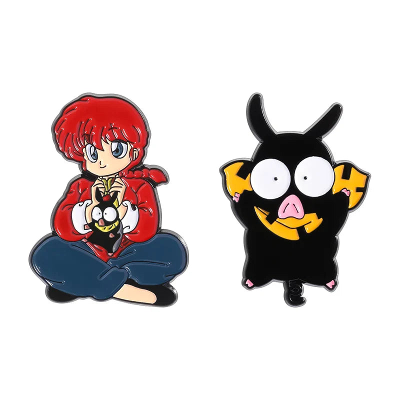 Cartoon Character Enamel Pins Set Cute Anime Brooches Fashion Accessories