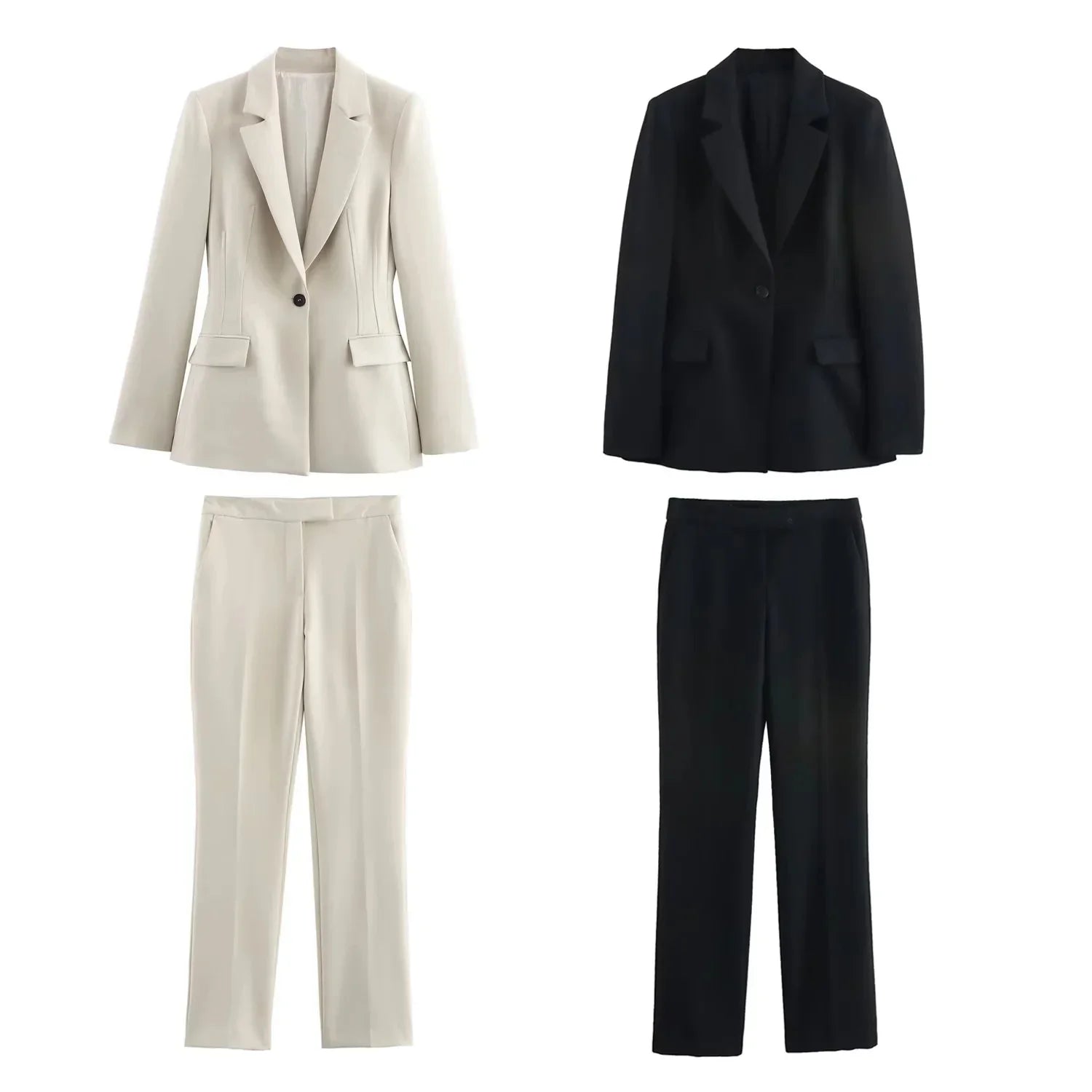 Elegant Women Blazer And Pants Suit For Office Wear