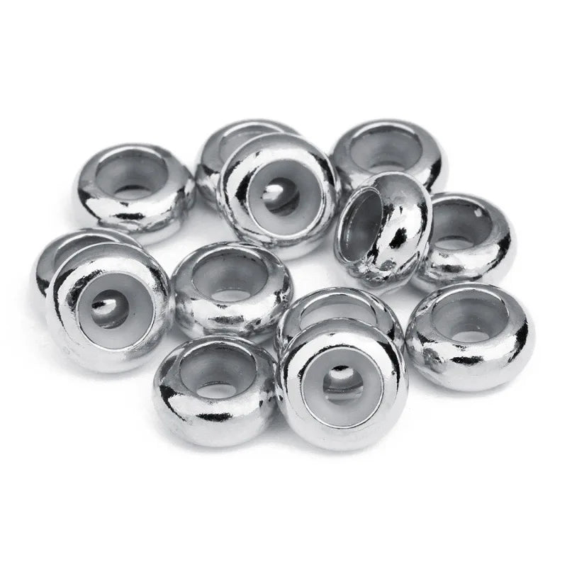 10 Pieces Stainless Steel Stopper Clip Beads Charms with Rubber Insert for DIY Bracelet and Bangle Jewelry Making