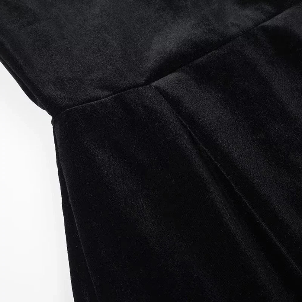 Beaded Mini Dress With Plunge Neckline And Long Sleeve