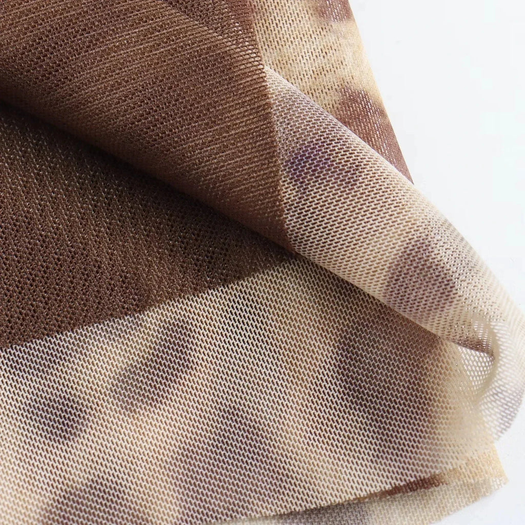 Leopard Zebra Print Tulle Slip Dress Midi Backless Party