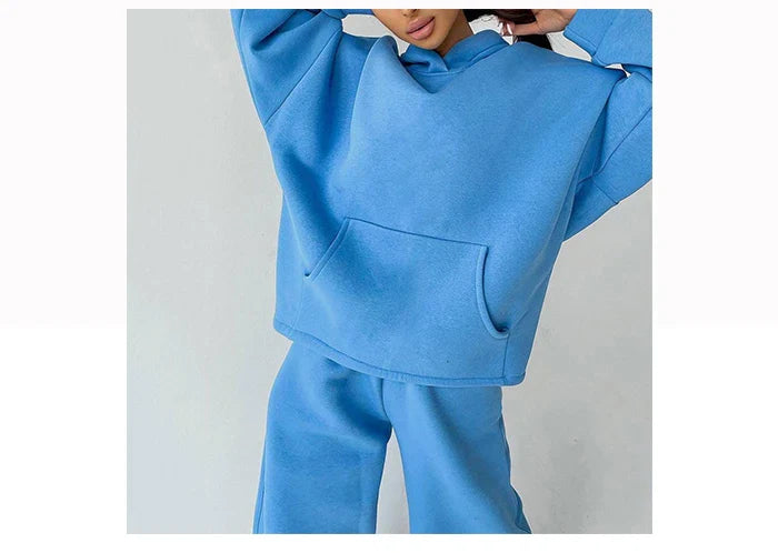 Women Oversized Tracksuit Set with Hoodie and Sweatpants Comfortable Two Piece Outfit