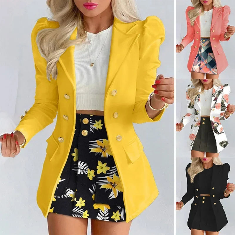 Elegant Plaid Two-Piece Mini Dress Set for Women Casual Chic Skirt and Jacket Outfit Spring Autumn Fashion