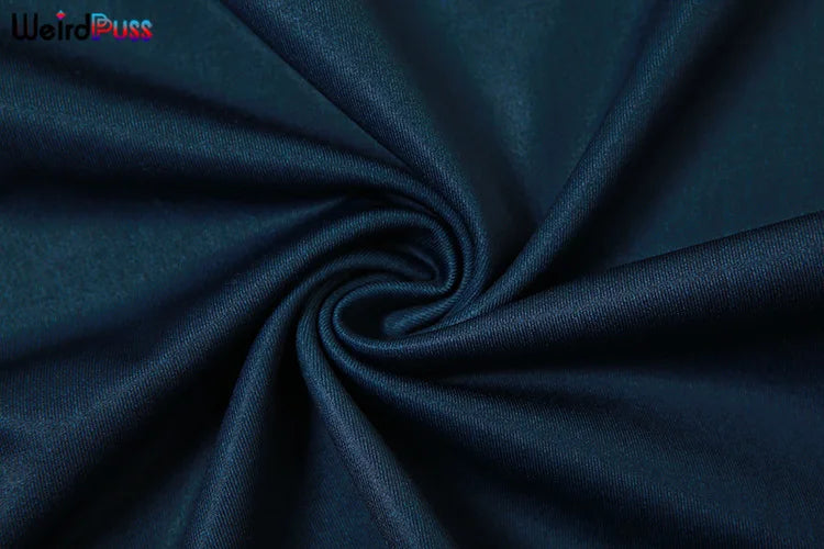 Weird Puss Solid 2 Piece Set Women Low-Neck Zipper Tank Top and Peach Hip Skirt Stretchy Clubwear Matching Outfit