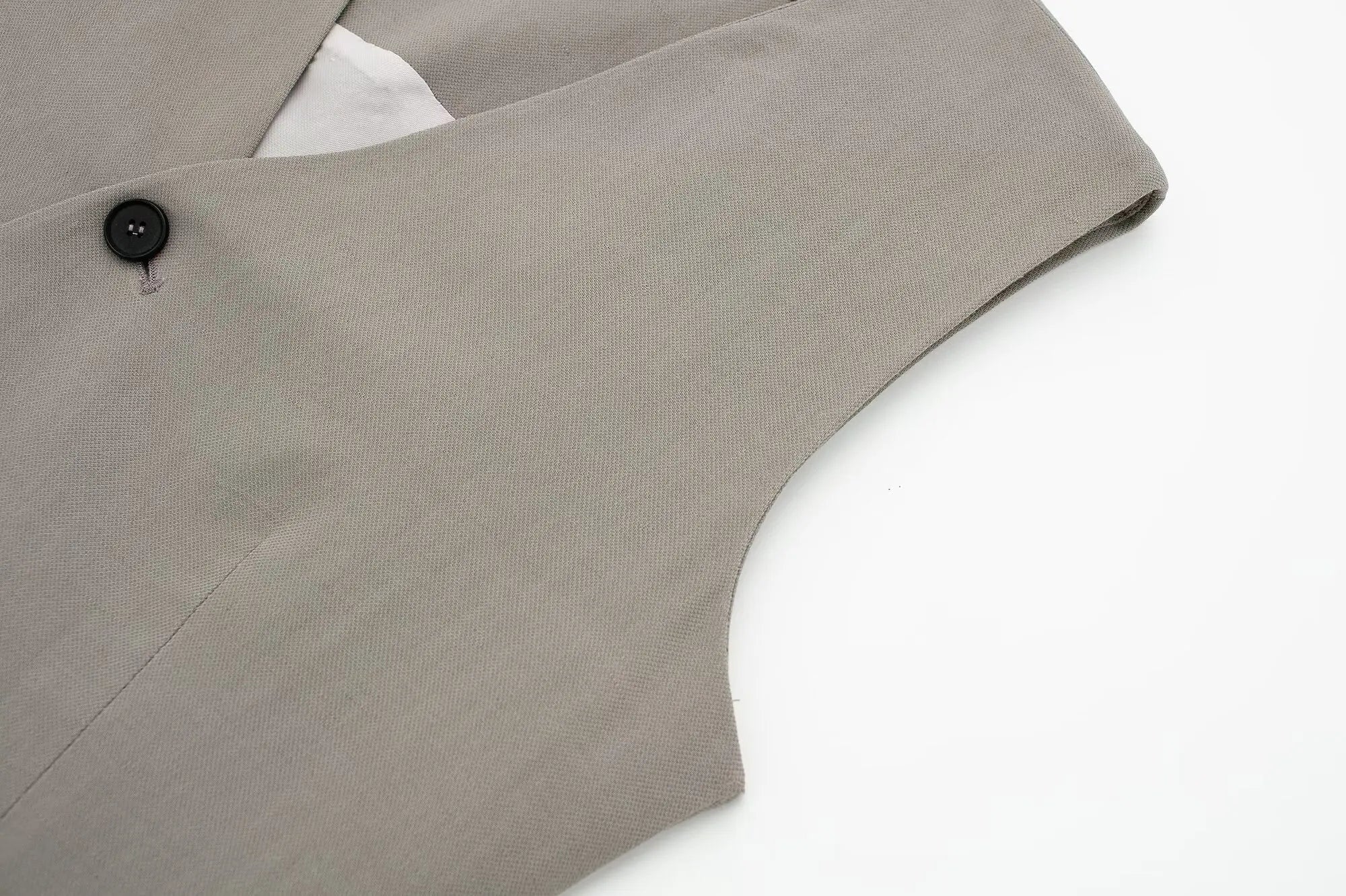 Women's Solid Grey Two Piece Set with Sleeveless Asymmetrical Vest and High Waist Wide Leg Trousers Casual Outfit