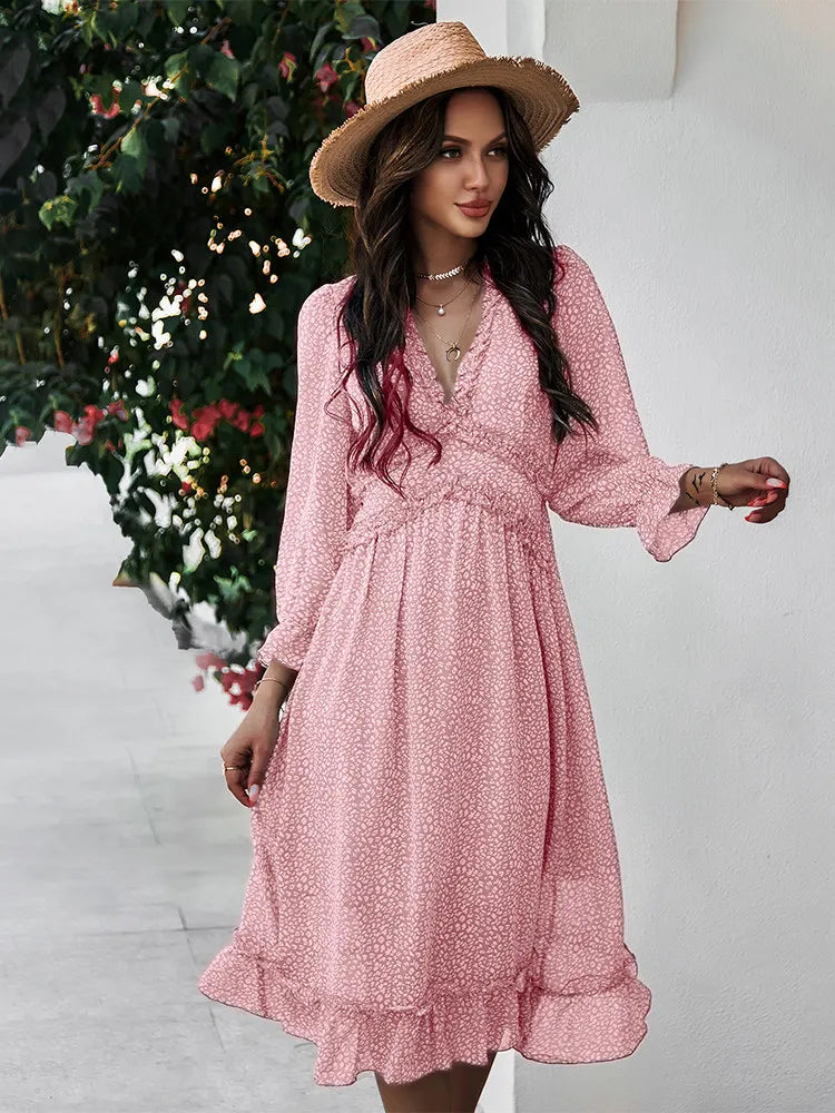 Floral Chiffon Maxi Dress With V Neck And Butterfly Sleeves