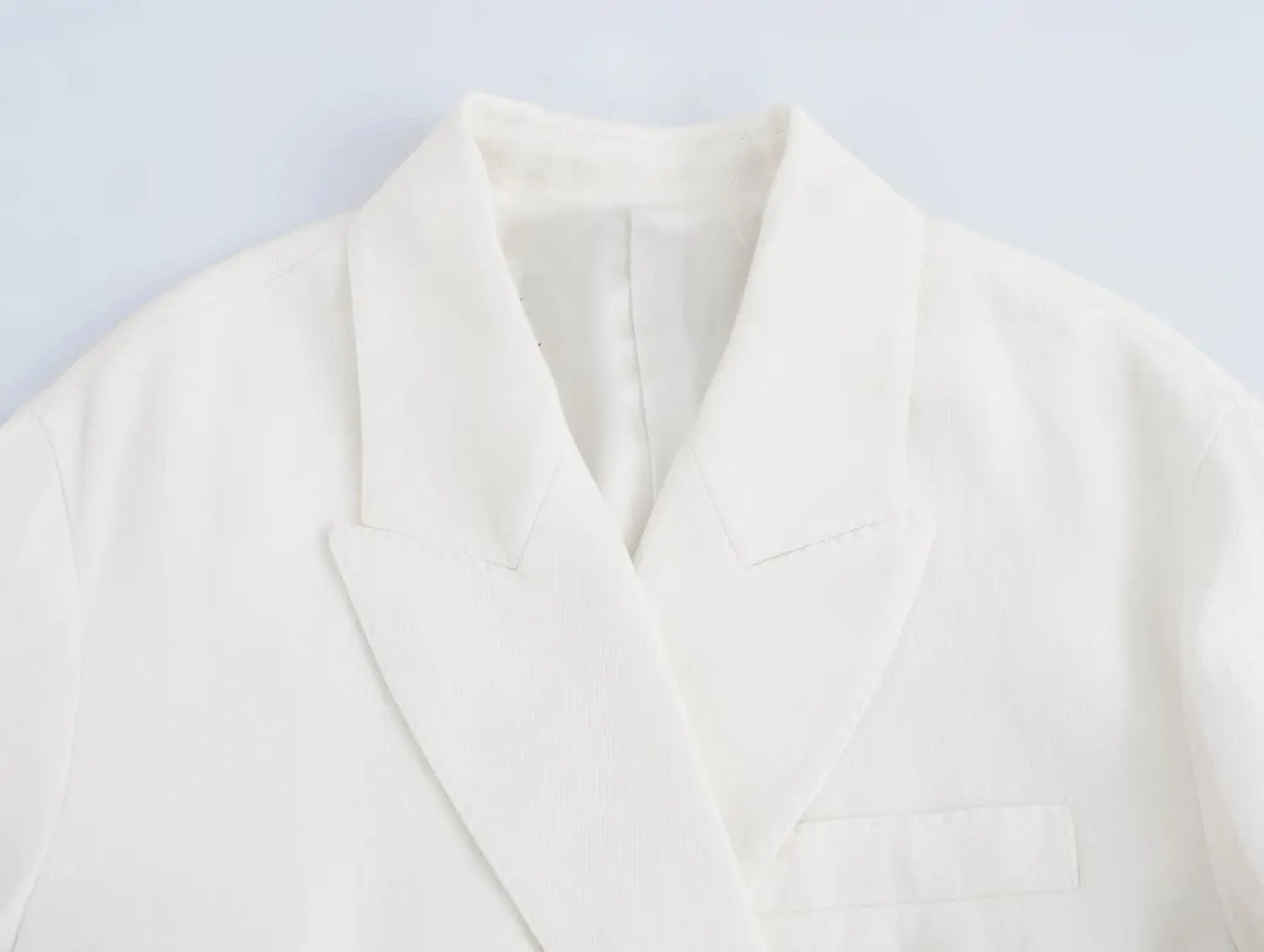 Women's Casual Chic Blended Suit Jacket and Straight Trousers Set for Spring and Summer