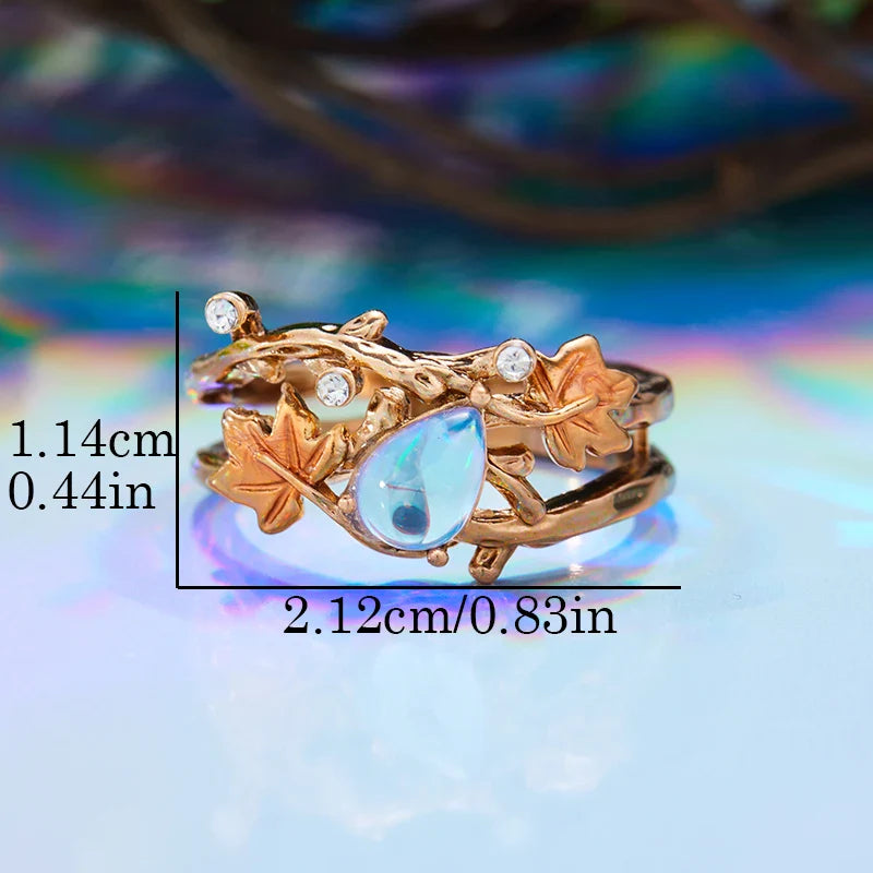 Creative Retro Maple Leaf Ring for Women Stylish Jewelry for Holiday and Valentine's Day Celebrations