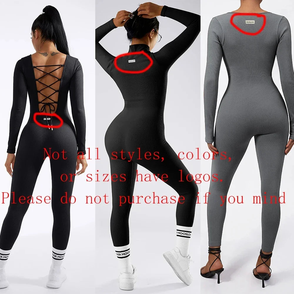 Women's Bodycon Jumpsuit Casual Fitness Rompers with Zipper Slim Fit Bodysuit Streetwear Activewear for Autumn and Winter
